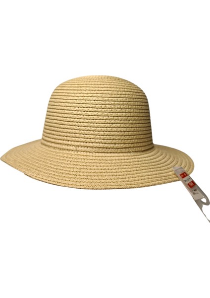 Spteks Kitti 6-12 Yaş Kız Çocuk Açık Bej Renk Düz Desen Hasır Yazlık Şapka fiyatları