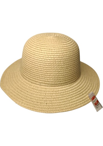 Spteks Kitti 6-12 Yaş Kız Çocuk Açık Bej Renk Düz Desen Hasır Yazlık Şapka modelleri