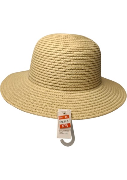 Spteks Kitti 6-12 Yaş Kız Çocuk Açık Bej Renk Düz Desen Hasır Yazlık Şapka indirimleri
