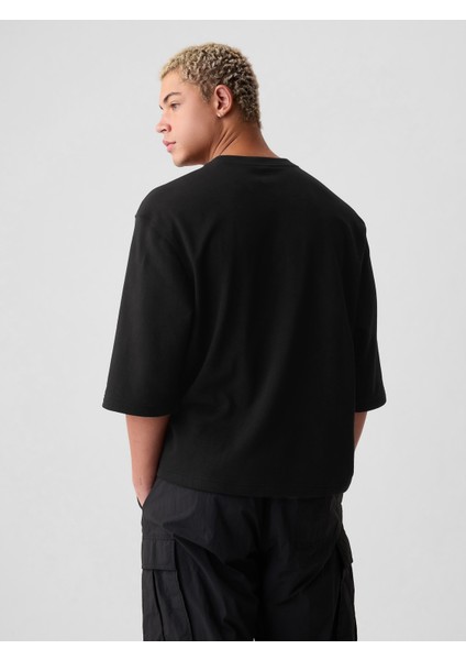 Erkek Siyah Gap Logo Oversized Sweatshirt indirimleri