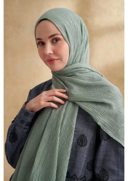 Müslin Yaprak Desen Şal 3351-173 Mint Yeşili fiyatları
