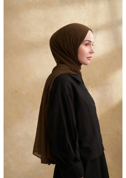 Müslin Yaprak Desen Şal 3351-846 Koyu Haki fiyatları