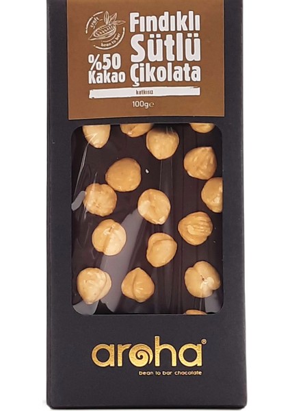 %50 Kakao Fındıklı Sütlü Çikolata 100 gr