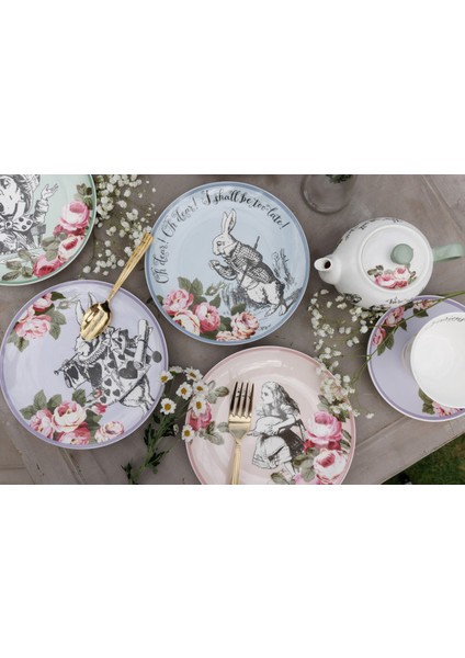 x V&a Alice In Wonderland Porselen Fine China 21CM Pasta Tabak Seti 4lü