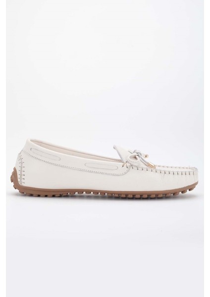 Kadın Hakiki Deri Klasik Loafer - Krem modelleri