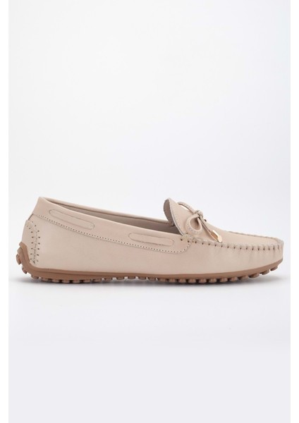 Kadın Hakiki Deri Klasik Loafer - Bej modelleri