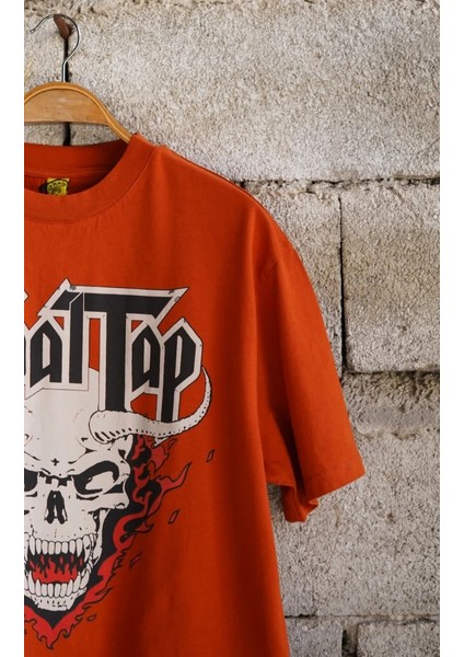 Spinal Tap Retro Rock Oversize Unisex Kısa Kol Turuncu T-Shirt modelleri