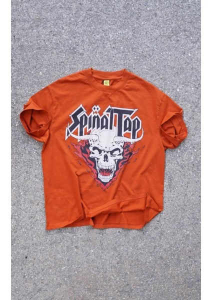 Spinal Tap Retro Rock Oversize Unisex Kısa Kol Turuncu T-Shirt
