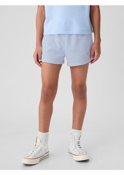 Kız Çocuk Mavi Mini Gap Logo Sweat Şort