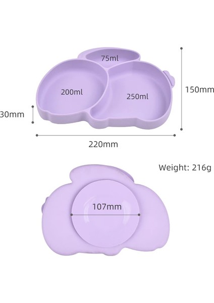 Tavşan Tasarımlı Vakumlu Silikon Beslenme Seti, -Buz Mavisi modelleri