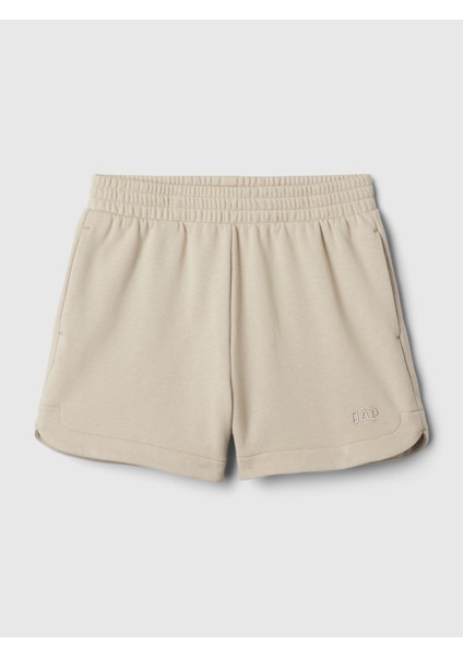 Kız Çocuk Bej Mini Gap Logo Sweat Şort
