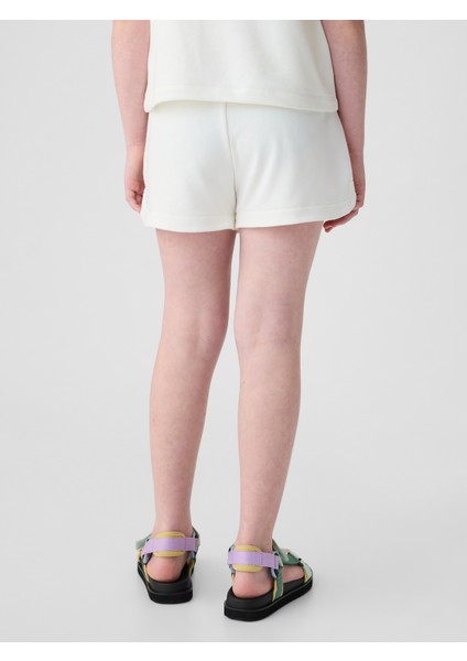 Kız Çocuk Kırık Beyaz Mini Gap Logo Sweat Şort modelleri