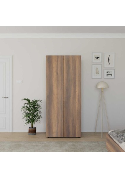 Adore Oryana 2 Kapaklı Gardırop-Koyu Ceviz 90x210x62 cm