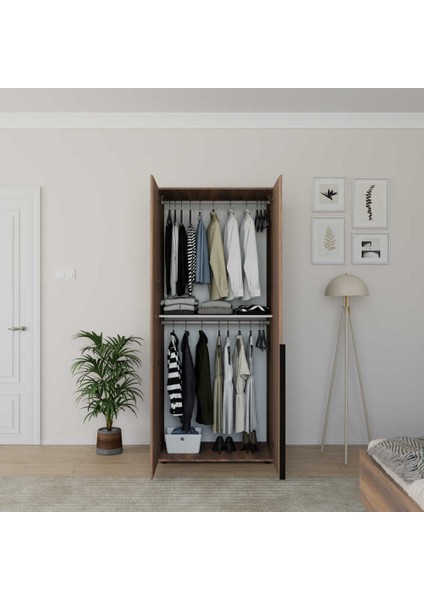 Adore Oryana 2 Kapaklı Gardırop-Koyu Ceviz 90x210x62 cm fiyatları