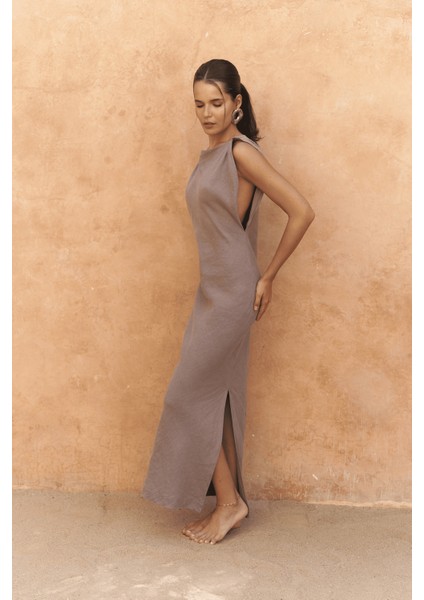 Barabla Kolsuz Uzun Füme Keten Elbise fiyatları