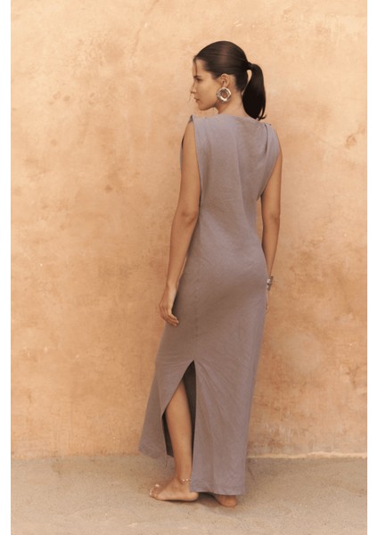 Barabla Kolsuz Uzun Füme Keten Elbise indirimleri