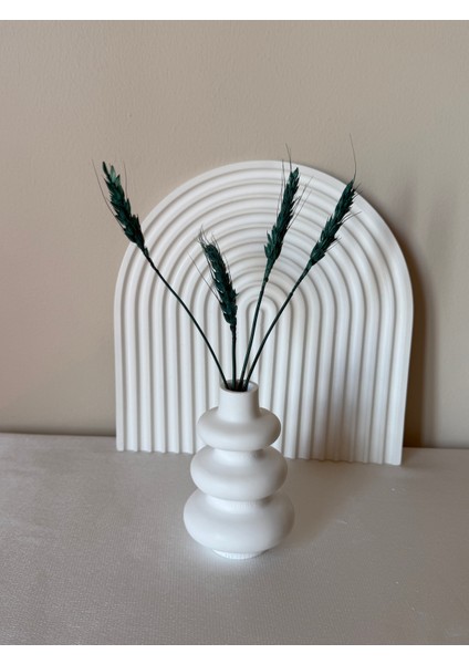 El Yapımı Minimalist Beyaz Mini Vazo Seti (2'li) - Modern Dekoratif Vazo