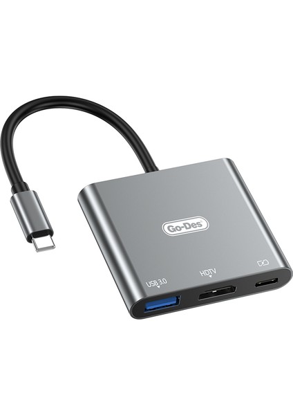 Go Des GD-8287 Type-C To Hdtv 3 In 1 Dönüştürücü Adaptör