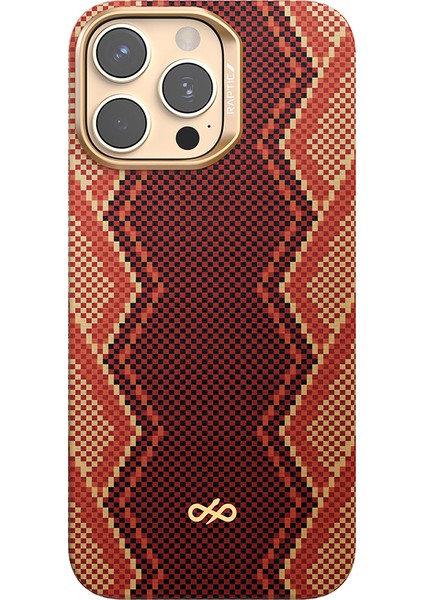 iPhone 16 Pro Kılıf M-Safe Şarj Özellikli Raptic Aramid Skin Bionic Serisi Kapak Kırmızı