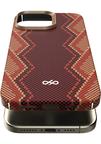 iPhone 16 Pro Kılıf M-Safe Şarj Özellikli Raptic Aramid Skin Bionic Serisi Kapak Kırmızı modelleri