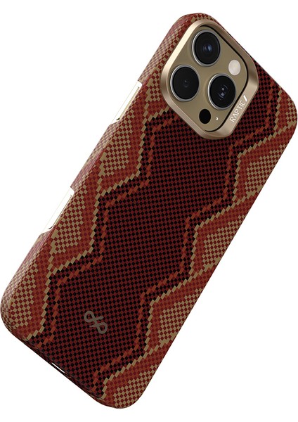 iPhone 16 Pro Kılıf M-Safe Şarj Özellikli Raptic Aramid Skin Bionic Serisi Kapak Kırmızı