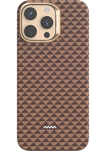 iPhone 16 Pro Max Kılıf M-Safe Uyumlu Raptic Aramid Skin Origin Serisi Kapak Kahverengi modelleri
