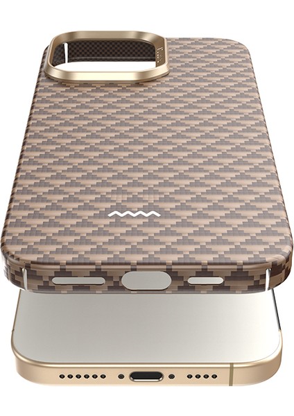 iPhone 16 Pro Max Kılıf M-Safe Uyumlu Raptic Aramid Skin Origin Serisi Kapak Kahverengi