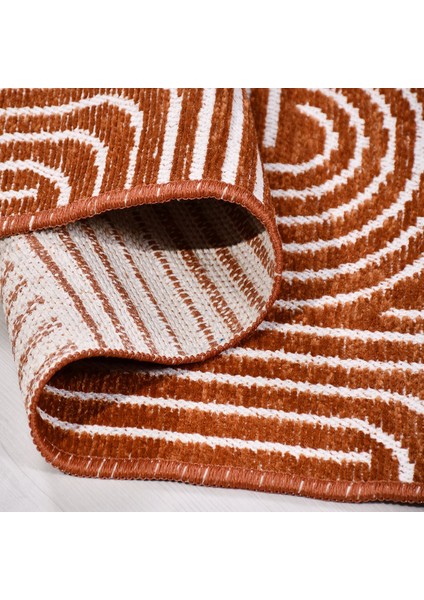 Crea Halı Rana 6110S Turuncu Yazlık Halı Kaydırmaz Taban Renkli Yıkanabilir Dokuma Kilim fırsatları