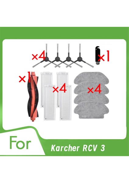 Karcher Rcv 3 Elektrikli Süpürge Aksesuarları Için 14 Adet Ana Yan Fırça Mop Filtre Ultra Dayanıklı Aksesuarlar (Yurt Dışından)