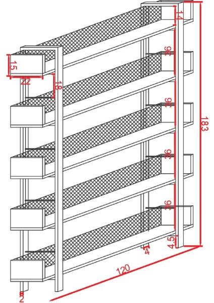 5 Katlı Tel Detaylı Kitaplık Aksesuar Rafı Çiçeklik Çok Amaçlı Raf modelleri