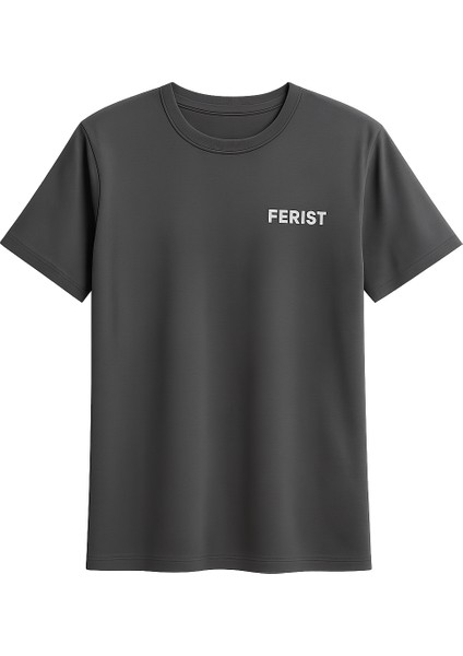 Unısex Basic Bisiklet Yaka Baskılı T-Shirt
