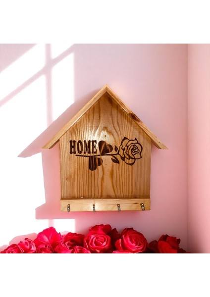 Home Yazılı Anahtarlık - Dekoratif Duvar Süsü- Anahtarlık-