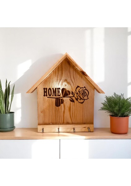 Home Yazılı Anahtarlık - Dekoratif Duvar Süsü- Anahtarlık-