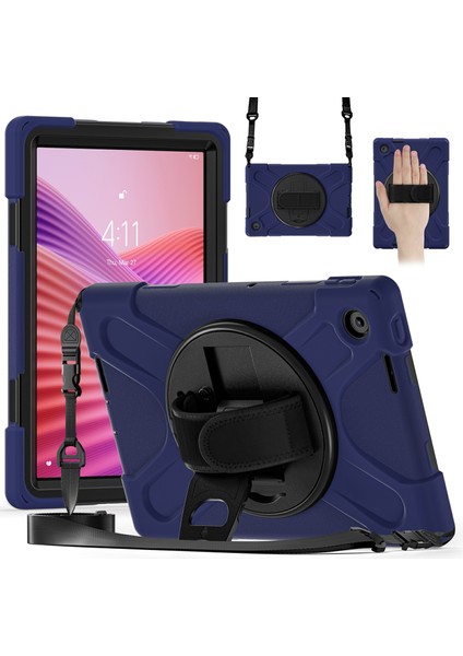 Lenovo Tab 10.1 (2025) TB311XU Kickstand Tpu Pc Silikon Tablet Kılıfı Omuz Askılı (Yurt Dışından)