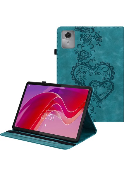 Lenovo Tab M11 (TB-330FC) Deri Kılıf Katlanabilir Stand Kart Yuvası Kalem Tutucu Tablet Kılıfı (Yurt Dışından)