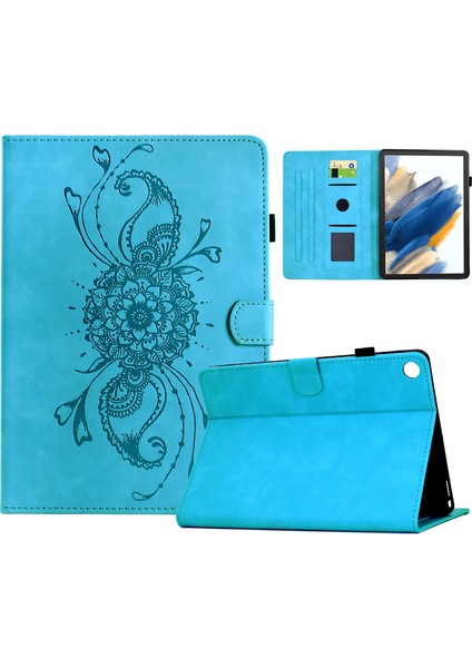 Samsung Galaxy Tab A8 10.5 (2021) X200 / X205 Deri Tablet Kılıfı Kart Yuvalı (Yurt Dışından)