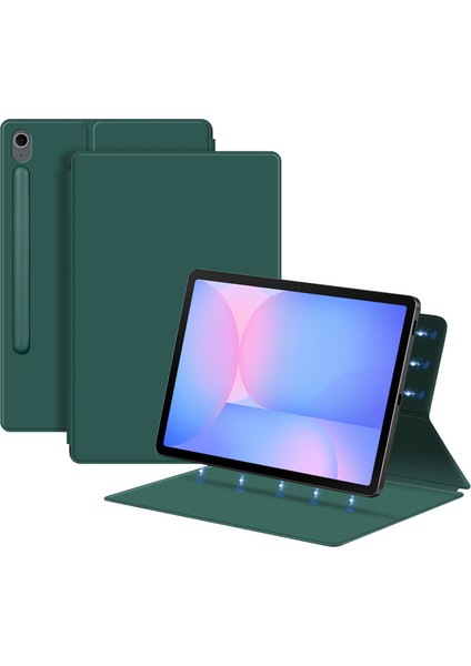 Samsung Galaxy Tab S10 Fe Stand Manyetik Deri Tablet Kılıfı Otomatik Uyku/uyandırma Özellikli (Yurt Dışından)