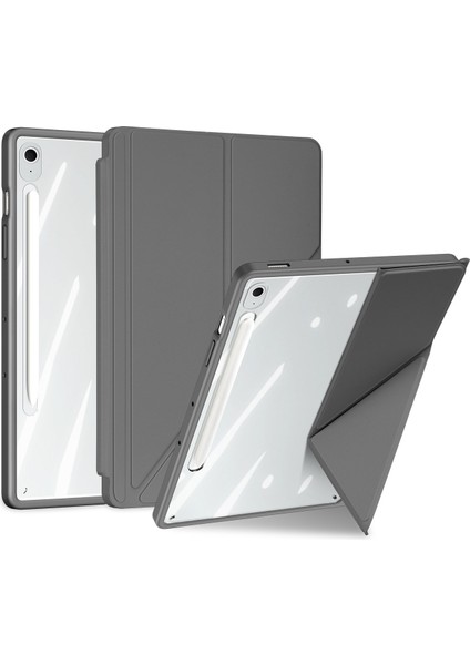 Samsung Galaxy Tab S10 Fe Plus Çıkarılabilir Deri+Pc+Tpu Şeffaf Arka Kapak (Yurt Dışından)