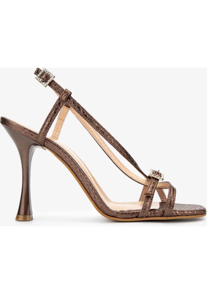 Kadın Hakiki Deri Kahverengi Topuklu Ayakkabı 1075 1523-16 Bn Ayk Y25 Bakır