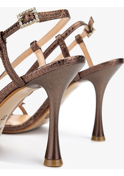 Kadın Hakiki Deri Kahverengi Topuklu Ayakkabı 1075 1523-16 Bn Ayk Y25 Bakır indirimleri
