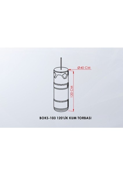Kum Torbası 120X40 cm Kırmızı Üçgen Taç