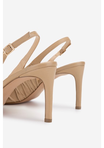 Kadın Hakiki Deri Bej Topuklu Ayakkabı 1138 2222 Bn Ayk Y25 Nude fırsatları