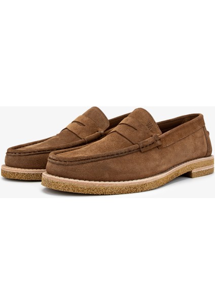 Erkek Hakiki Deri Tütün Süet Loafer Ayakkabı 537 3668 Erk Ayk Y25 Tutun Suet fırsatları