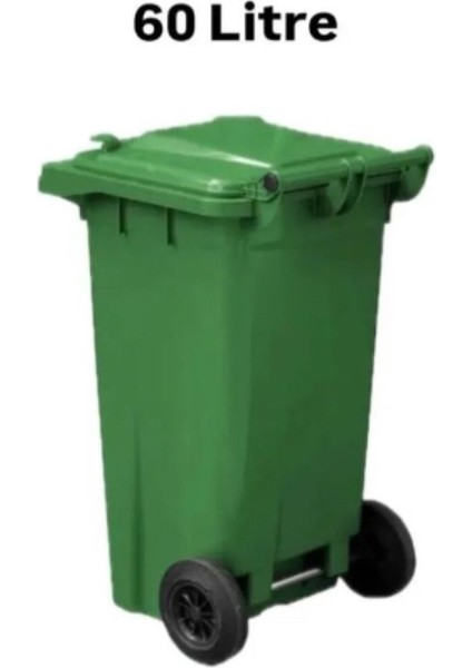 60 Lt Plastik Çöp Konteyneri Yeşil -Isıya Karşı Dayanıklı
