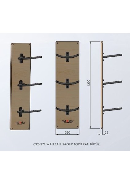 Wall Ball Sağlık Topu Rafı Küçük