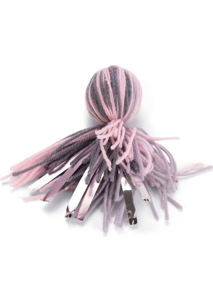 Beeztees Kedi Oyuncağı, Ahtapot, Yün ve Kurdela, Pembe ve Gri, 12X4X4CM