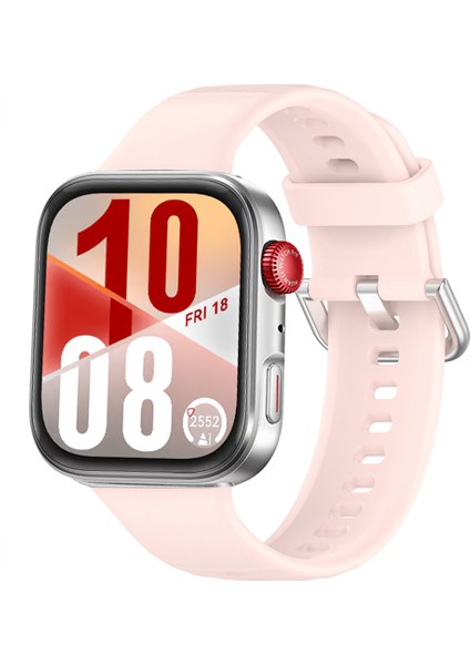Huawei Watch Fit 4 Fit 4 Pro Ile Uyumlu Dikiş Desenli Metal Tokalı Dokuma Silikon Kordon