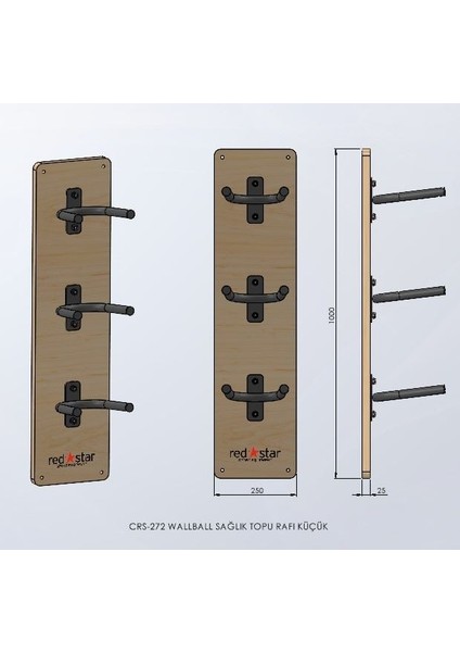 Wall Ball Sağlık Topu Rafı Büyük