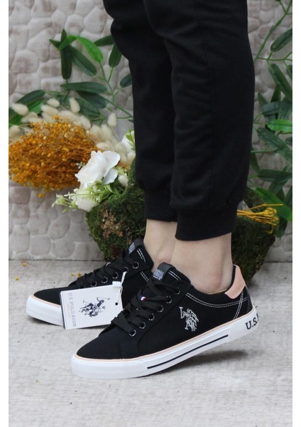 Rachel Siyah Keten Sneaker Kadın Ayakkabı modelleri