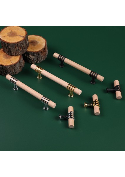 Gold Ahşap Kulp Modern Tasarım 96 mm Mutfak Mobilyası İçin Lüks Kullanım modelleri
